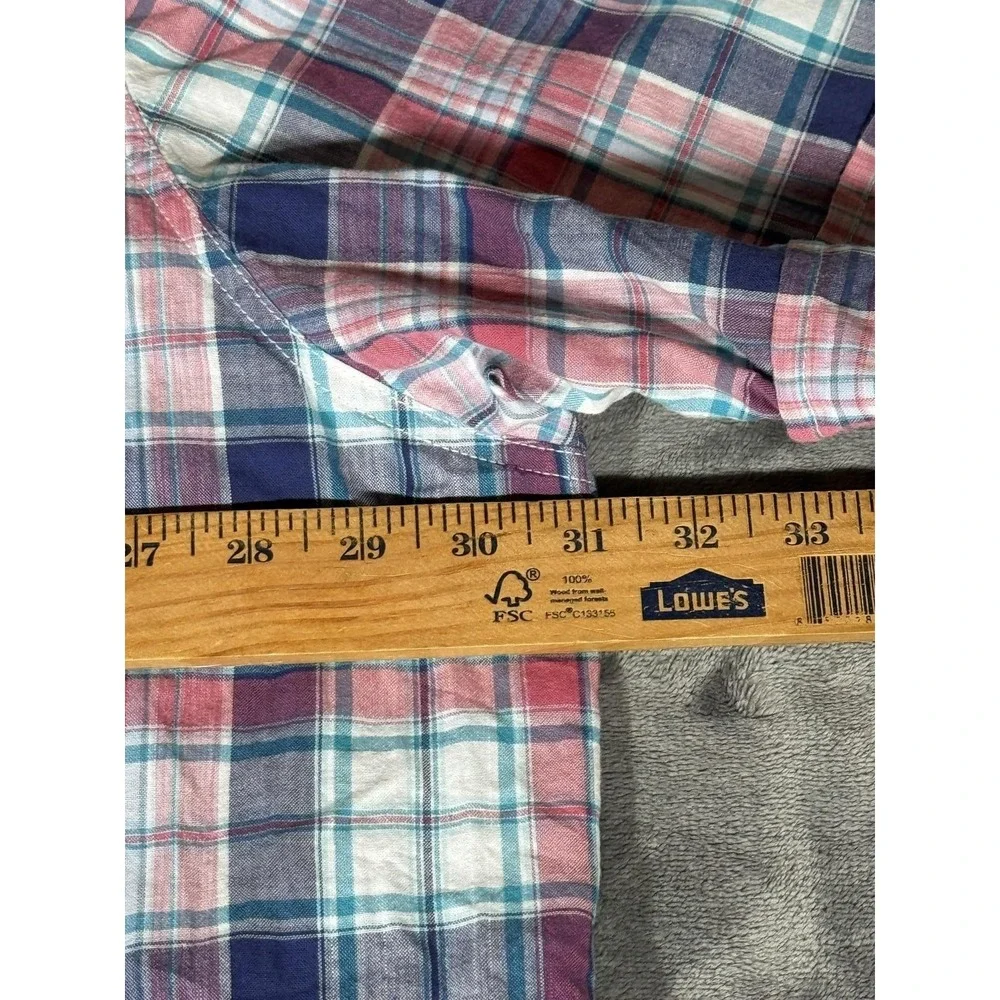 IZOD Shirt Mens 4XL Multicolor Plaid Short Sleeve Cotton Button Down Relaxed Fit - Picture 4 of 10
